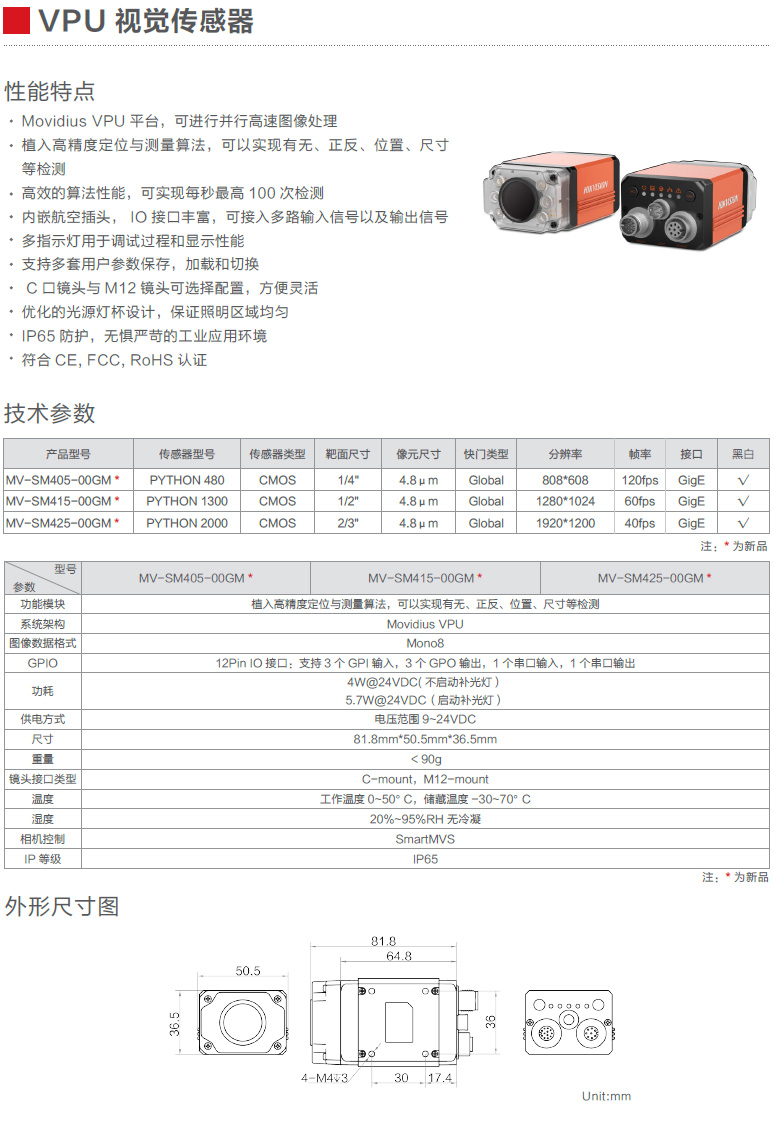 VPU視覺傳感器